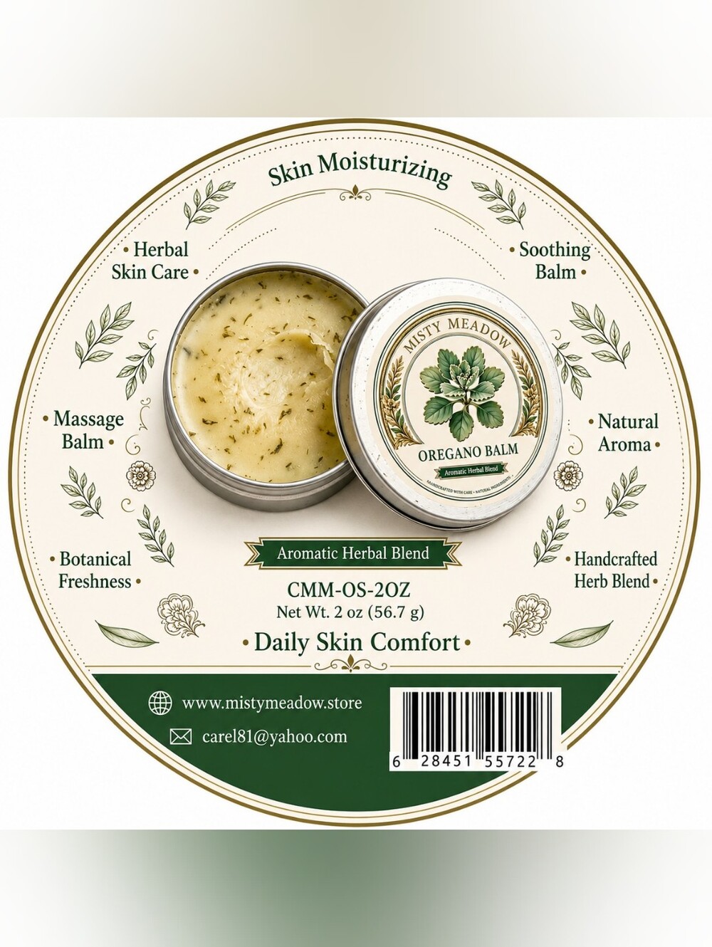 Oregano Balm Aromatic Herbal Blend Organic— Cream
